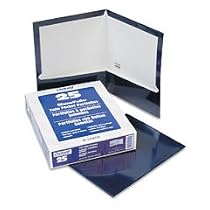 Oxford Executive-Style Laminated Portfolios, 8-1/2"x11", Navy, 25/Box ESS51743