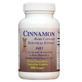 Cinnamon Bark Capsules, Help Maintain a Healthy Blood Sugar Levels, 100% Pure Cinnamon in a Vegetable Capsule Botanical Extract - 350 Capsules #4832