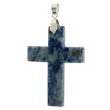 Sodalite Cross Pendant with Bail - 35x48mm