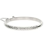 Eve's Addiction Kids 5mm Diamond Cut Sterling Silver Bangle