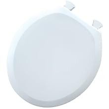 Mayfair 20SLOWC 000 Slow-Close Plastic Toilet Seat with Lift-Off Hinges, STA-TITE Seat Fastening System and DuraGuard Antimicrobial, Round, White
