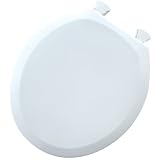 Mayfair 20SLOW Slow-Close Toilet Seat with Lift Off Hinge, Round, Solid White Plastic