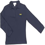 NCAA Michigan Wolverines Ladies Sensible Navy 3/4 Sleeve Polo