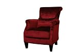 Baxton Studio Conti Red Fabric Club Chair