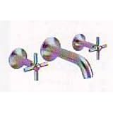 AXOR TERRANO WALL MOUNTED WIDESPREAD LAV SET CROSS HANDLE, 9 SPOUT