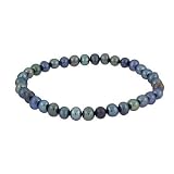 Genuine Freshwater Cultured Black Pearl 6mm Stretch Bracelet