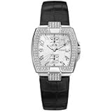 GUESS Swarovski Crystals Croco Black Leather Watches U11555L1 Picture
