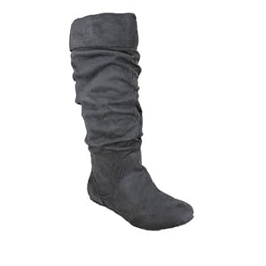Cuffed Faux Suede Slouch Boot