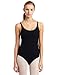 Danskin Women's Camisole Leotard Scoop Neck Shirt, Black, Petite