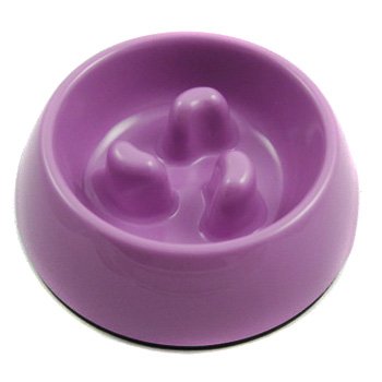 Slow-Eating Anti-Gulping Food Bowl (for Dogs & Cats) - Dark Pink, Jumbo