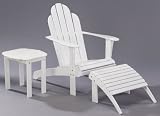 Adirondack Ottoman-White-20151WHT-01-KD (White) (13.38H x 21.38W x 19.25D)
