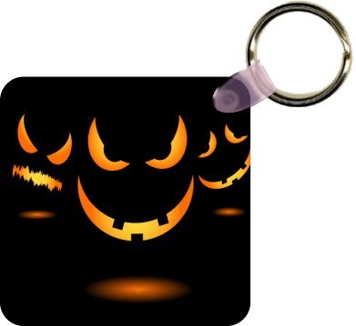 Halloween Evil Jack Glow on Black Art Key Chain - Ideal Gift for all Occassions