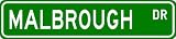 MALBROUGH Street Sign ~ Personalized Family Lastname Sign ~ Gameroom, Basement, Garage Sign **