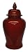 Chinese Oxblood Red Temple Jar - Hand Glazed Porcelain - 24"H