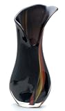 Ecco!Murano Hand Blown Large 18" Black Vase