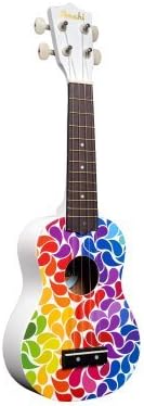 Amahi DDUK3 Tropical Series Soprano Uke, Rainbow Flower w/Carrying Bag