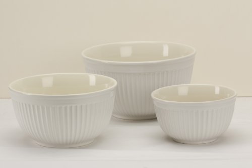 Simsbury White Mixing Bowls, 3 PCS Set
