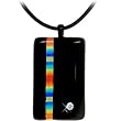 Rainbow Gay Pride Dichoric Pendant Leather Necklace