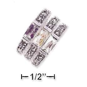 Buy Sterling Silver Marcasite Triple Stack Amethyst Garnet Citrine Ring - Size 5.0 by JewelryWeb