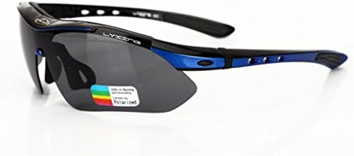 Polarized Sports Sunglasses with 5 Set Interchangeable Lenses for Cycling Hiking Fishing