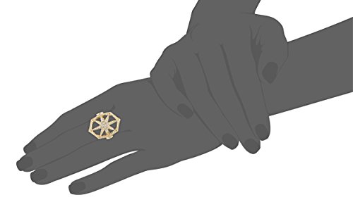 Mizuki 14k Gold and Diamond Outlined Web Starburst Ring