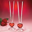 Personalized Gifts - Romantic Heart-Stemmed Champagne Flutes Set