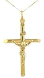 large traditional hollow tube gold crucifix cross (18K gold, without chain)