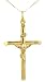 large traditional hollow tube gold crucifix cross (18K gold, without chain)