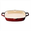 KitchenAid 12-Inch Cast-Iron Square Grill Pan, Garnet