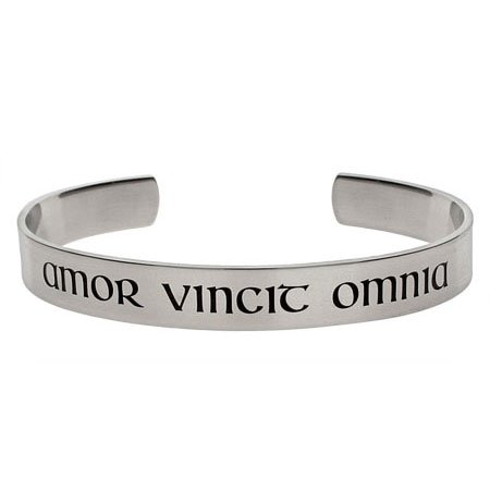 Eve's Addiction Love Conquers All Stainess Steel Poesy Bracelet