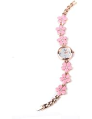 Finejo Womens Daisies Flower Rose Gold Bracelet Wrist Watch