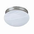 Simple Flush-Mount Light Fixture - Satin Nickel