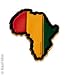 Africa Continent Fridge Magnet - Rastafari (Red, Gold & Green)
