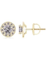 2 ct Solitaire Diamond Stud Earrings in Yellow Gold