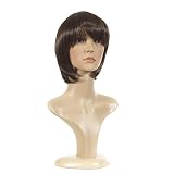 Short Multi-tonal Brown Bob Wig with Fringe | Face Framing Short Cheryl Wig