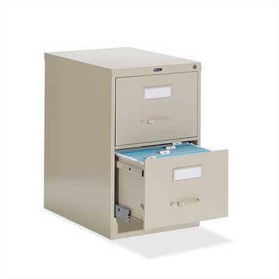 25 D Two-Drawer Vertical Desert Putty