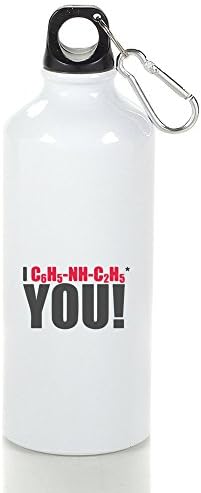 WATE Love Chemistry Chemical Formula Aluminum Water Sports Bottle White For Traveling Climbing Hiking Biking