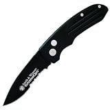 Smith & Wesson SW50BS Extreme Ops Serrated Clip Point Knife, Black
