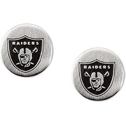 Stainless Steel Oakland Raiders Logo Stud Earrings