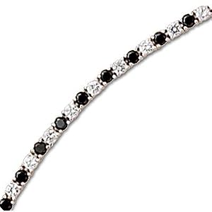 7 Inch Black Clear CZ Tennis Bracelet by