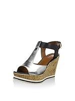 BPrivate Sandalias de cuña (Negro)