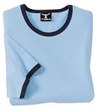 Hanes Beefy - Ringer T-Shirt Light Blue/ Navy-M