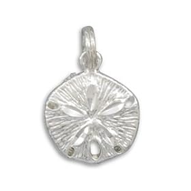 Diamond Cut Sand Dollar Charm - Free Shipping
