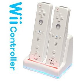 Skque 6-in-1 Charging Station Kit for Nintendo Wii Remote Game System