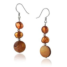 PearlsOnly Keita Champagne 5-10mm A Freshwater Pearl Earring Set
