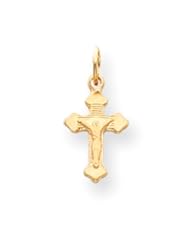 14k Yellow Gold Children"s Crucifix Pendant Necklace