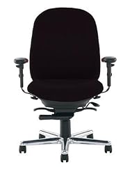 Izzy Centron Chair, Syncho Tilt, High Back w/ Arms (Black Fabric)