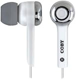 Coby Isolation Earphones w/Vol Ctrl-Wht
