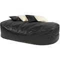 XXX-L HUGE 16cu FT BLACK FAUX LEATHER BEANBAG BED BEAN BAG SOFA BED