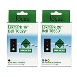 2-Pack T0529 Black / T0530 Color Factory Remanufactured Inkjet Cartridge For Dell A920 and Dell 720 Printers